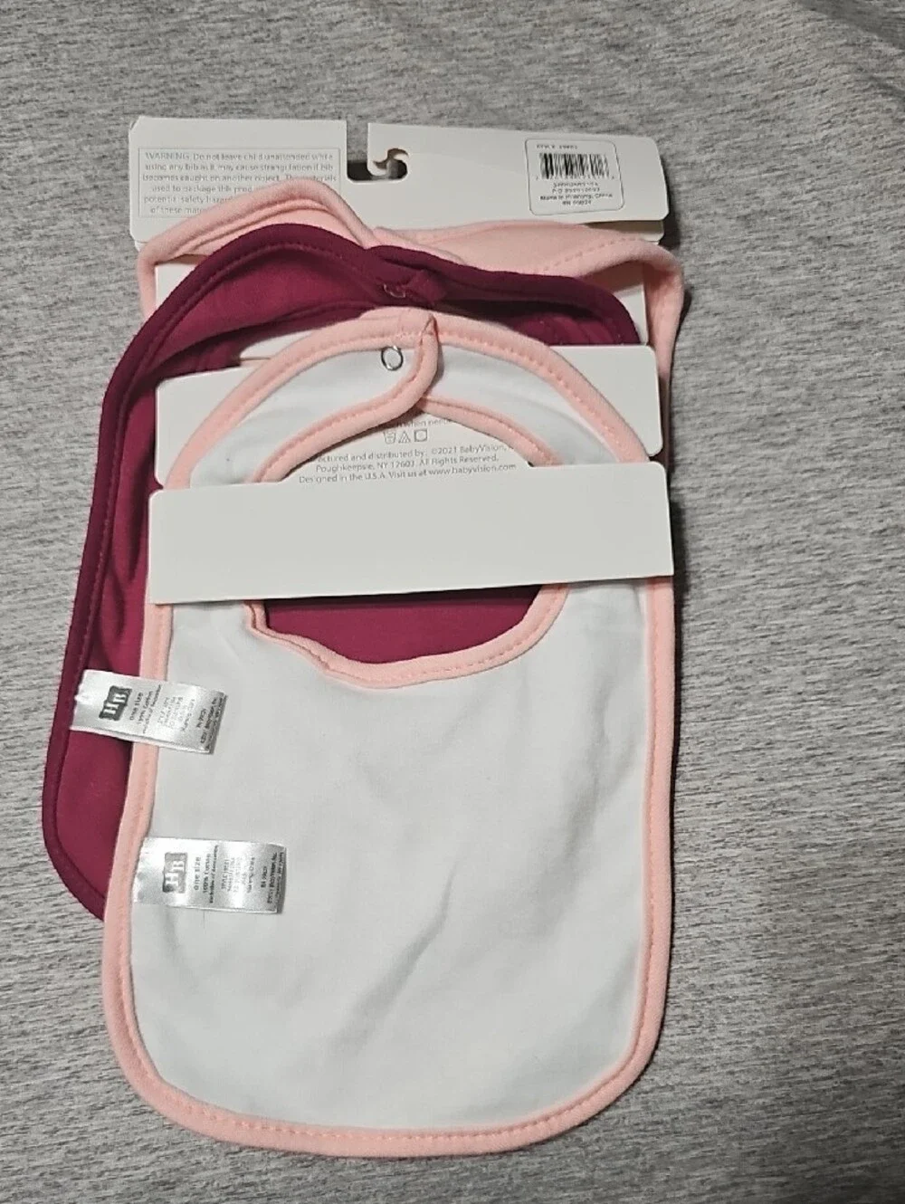 Hudson Baby Pink, Burgundy & Orange Pumpkin Spice Bib and Bow Set